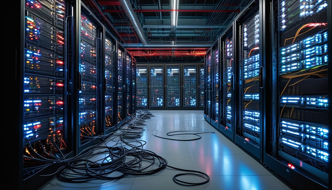 Modern IT infrastructure and facility management background